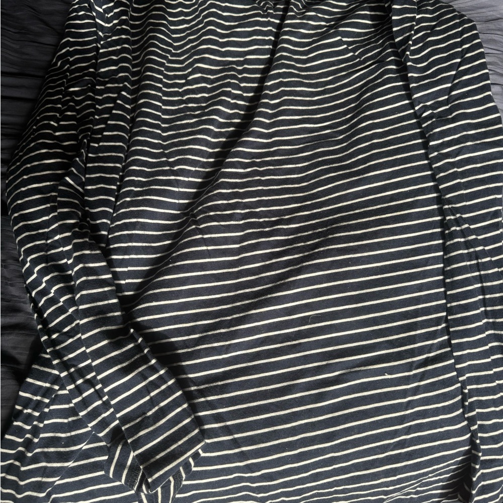 Striped Long Sleeve Shirt - Black and White